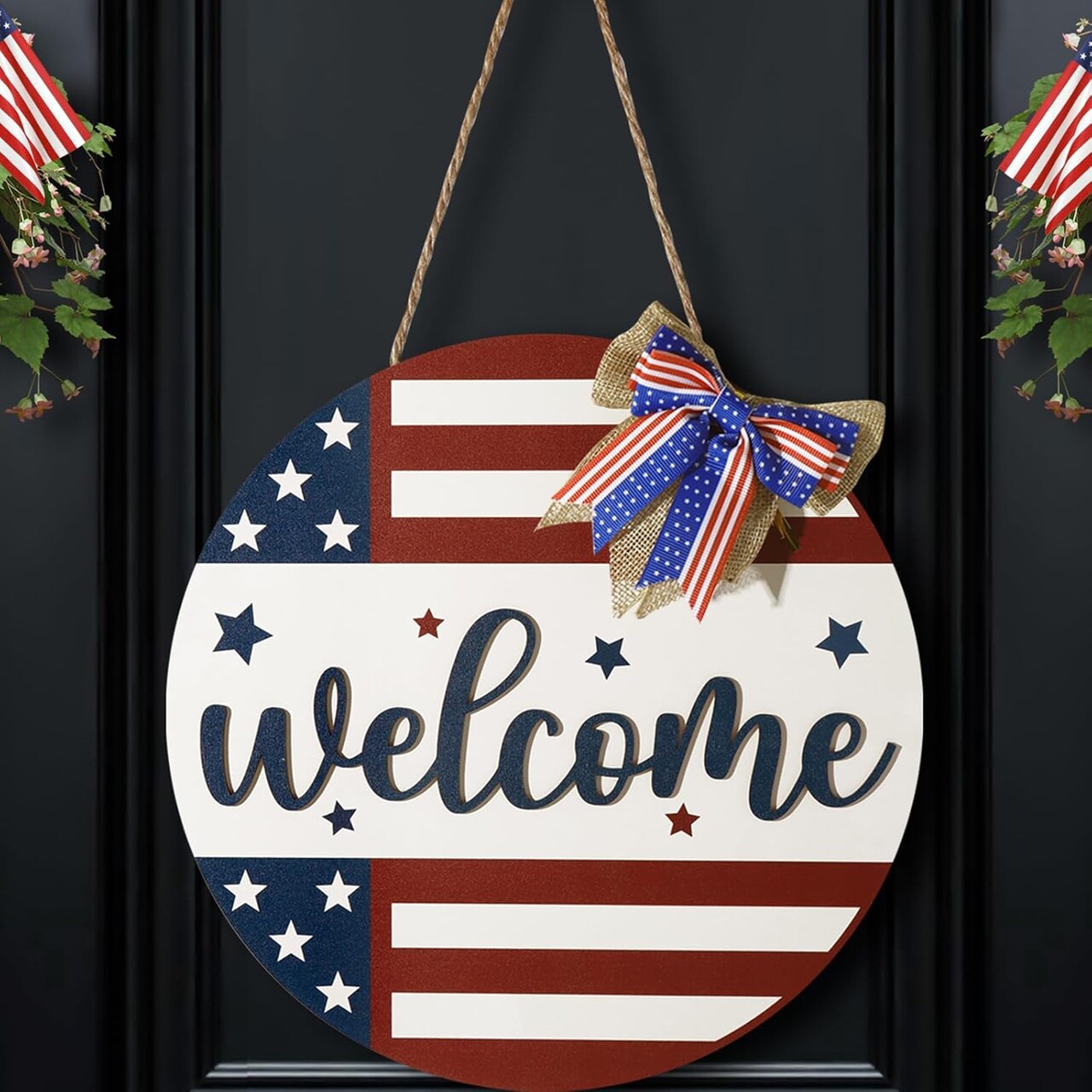 4th of July Patriotic Decortions: Rustic American Flag (Red, White, Blue)